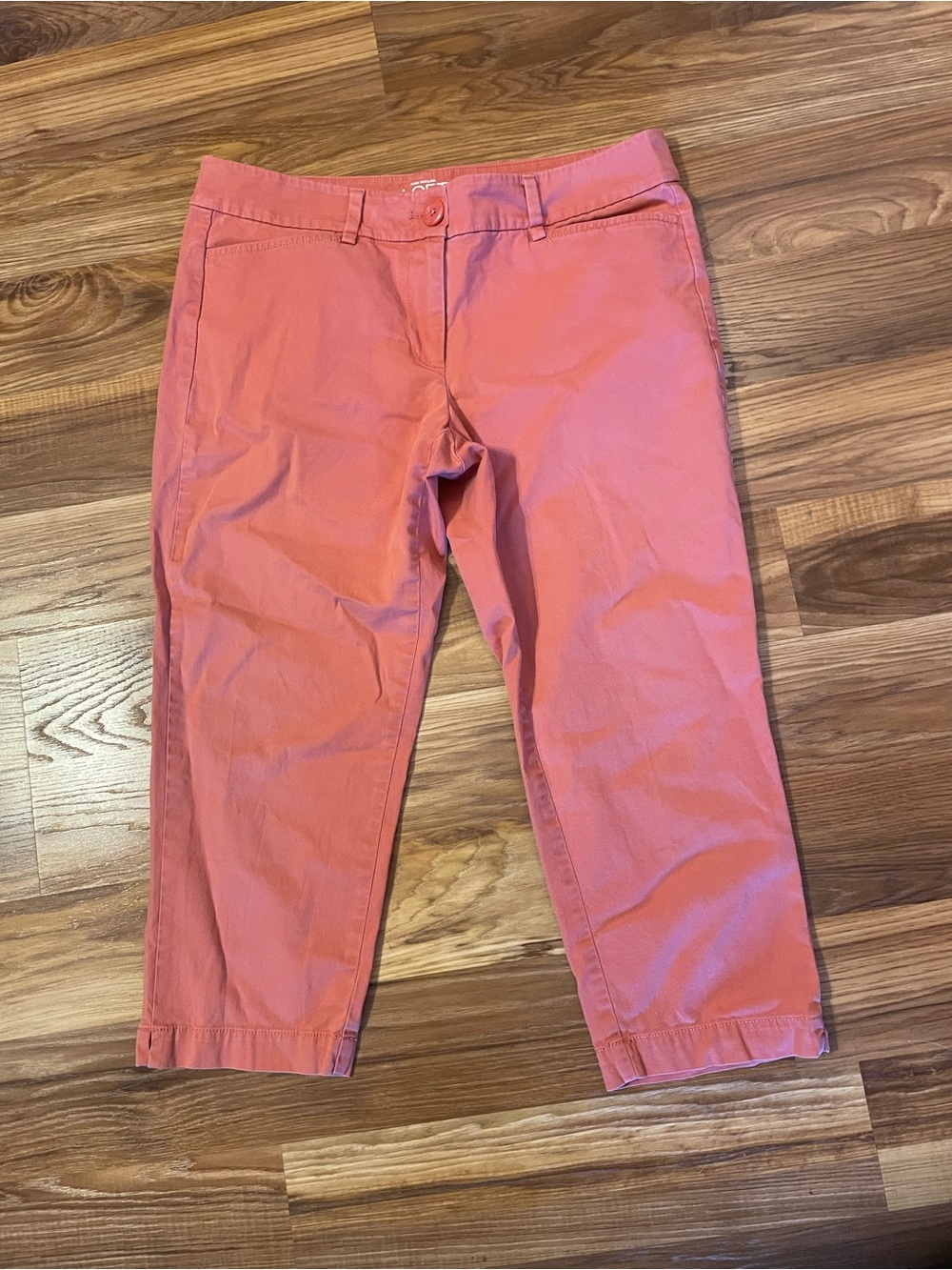 LOFT Coral Slim Crop Chino Pants